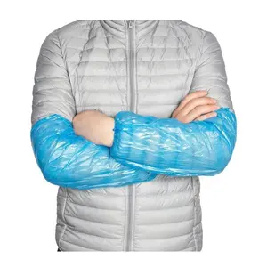 保护塑料臂套覆盖蓝色聚乙烯外套，用于食品加工家庭清洁臂保护套