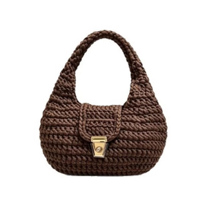 Bolso <span class=keywords><strong>de</strong></span> Mano Tejido a Crochet Hecho a Mano, Estilo Francés, Forma <span class=keywords><strong>de</strong></span> Media Luna, Bolso <span class=keywords><strong>de</strong></span> Tela Tejida, Venta al Por Mayor, OEM, Personalizado - Product Image 2