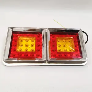 长方形红色黄色双色 24V 50 led 尾灯拖车组合尾灯