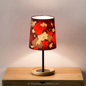 Trung Quốc Nhà máy cổ điển hoa in linen vải Chụp đèn mặt dây màu đen ánh sáng đèn bóng râm - Product Image 3