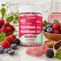 Gummies de NAC, Glutathion et Nattokinase 600mg pour la Routine Quotidienne de Bien-être – Marque Privée OEM pour Vendeurs E-commerce aux États-Unis et en Europe