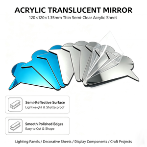 Wholesale Custom Irregular Shape <b>Acrylic</b> Semi-Transparent <b>Mirror</b> OEM One-Way Reflective Panel - Product Image 2