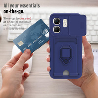Porte-carte fenêtre coulissante caméra Protection coque de téléphone étui à lanière pour Infinix Hot 50i/Smart 9 couverture arrière en TPU souple