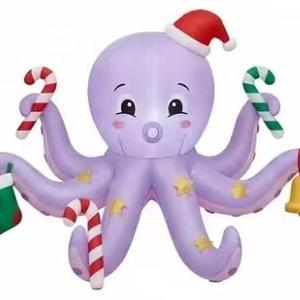 Wholesale Waterproof Christmas Inflatable Octopus Yard Decoration with Built-in LEDs Large Holiday Blow-up for Garden - Product Image 4