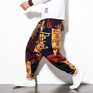 Vente en gros printemps/été 2025 nouvelle mode pantalons décontractés en coton et lin imprimés pour hommes pantalons <span class=keywords><strong>Harun</strong></span> multicolores - Product Image 3