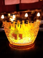 Seau à glace gel personnalisé portable pour discothèque vin brillant bière champagne avec lumière led seau à glace à led pour bar