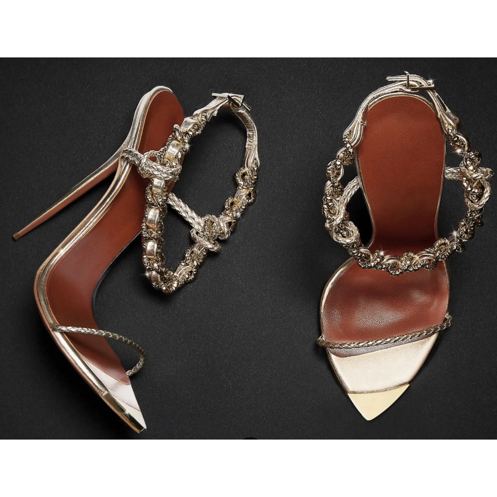Ubilila sandals high heels pointed toe metal chain women shoes luxury stiletto heels Steel Toe sexy girls custom heeled sandals
