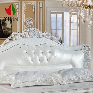 Set camera da letto cornice per mobili stile europeo <span class=keywords><strong>letti</strong></span> <span class=keywords><strong>matrimoniali</strong></span> in pelle bianca di migliore qualità - Product Image 3