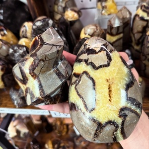 Natural Septarian Stone Flame Carving Polished Crystal <b>Ornament</b> for Reiki Healing Feng Shui Home Office Decor Wholesale - Product Image 5