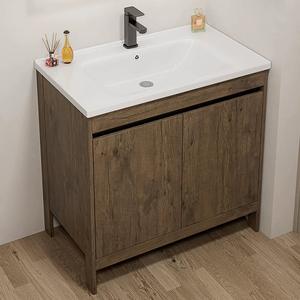 Lavabo de cerámica, tocador de baño con piedra de losa de <span class=keywords><strong>roca</strong></span>, lavabo de gabinete, fregadero de cerámica LED inteligente y parte superior de cerámica blanca para el hogar - Product Image 5