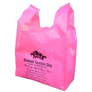 Wholesale Cheap Handle Bulk Shopping Bags Biodegradable Shopping Custom T Shirt Plastic Bags