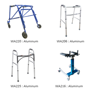 クラシック軽量アルミシングルボタン折りたたみ式ウォーカーWA232 136kg容量フロントホイールオプション高齢者屋内/屋外 - Product Image 4