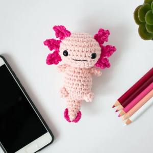 Personalizado Plushie anfibios lagarto Albino <span class=keywords><strong>Ajolote</strong></span> Peluche Axolotl mascota de peluche Crochet Animal Amigurumi bebé suave juguetes muñeca - Product Image 4