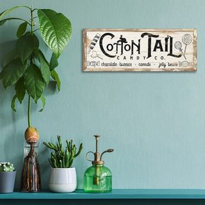 In stock American retro style Easter party wooden rectangular hanging sign creative decorative wall hanging doorplate - Product Image 4