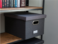 Internet est Meilleur Pliable Fichier Organisateur De Rangement avec Couvercle-Lin Décoratif Dépôt & Rangement Bureau Boîte Lettre Suspendue/jambe