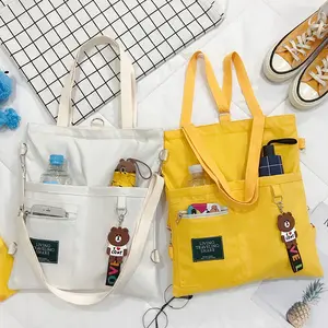 Школьная Сумка-тоут для девочек большой вместимости, холщовые Наплечные сумки, модные книжные сумки для Классного рюкзака