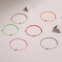 Pulsera de Cuerda con Moissanita Redonda VVS1, Joyería de Lujo para Chicas, Pulsera con Dije de Moissanita en Cuerda Rosa y Roja, Precio al por Mayor