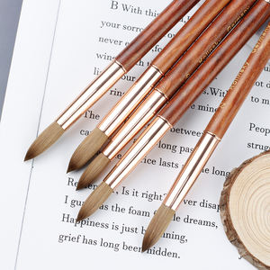 แปรงขัดเล็บอะคริลิค Kolinsky 100% บริสุทธิ์ทำจากไม้ดีไซน์แบบหนาและนุ่มตามสั่งของเยอรมนี - Product Image 5