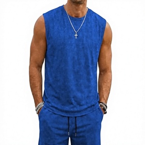 Conjunto de Dos Piezas para Hombre, Estilo Vintage, Lavado Ácido, Camiseta sin Mangas de Algodón y Pantalones Cortos - Product Image 5