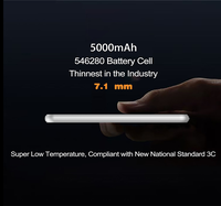 Banque d'alimentation F15 tout-en-un ultra-mince en alliage d'aluminium magnétique avec verre trempé, trou pour cordon, charge sans fil 15W, 5000mAh, affichage LED