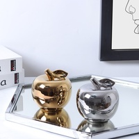 Figurine Pomme en Céramique Neo, Ornement Décoratif Créatif, Design Moderne et Simple, 10,5 cm, pour Maison, Bureau, Table, Fête, Festival, Vente en Gros
