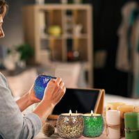 Glas kerzenhalter für Tee licht Romantisch gebeiztes Mosaik Tee licht Kerzenhalter Aroma therapie Kerze für Valentinstag Weihnachten
