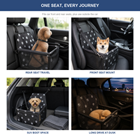 Siège auto surélevé pour petits chiens et chats, lit de voiture portable pour animaux de compagnie, sangle de sécurité, cadre en PVC amovible, tissu Oxford pliable, 7,5 kg