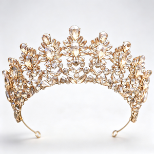 Diadème Vert Émeraude Doré Style Baroque, Coiffe de Costume Vintage, Tiara d'Elfe de Forêt, Accessoire de Cheveux de Luxe pour Défilé et Cosplay Théâtral - Product Image 5