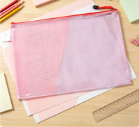 Organisateur de documents transparent en PVC imperméable avec fermeture éclair, format A4, sac de papeterie adapté à l'école et au bureau