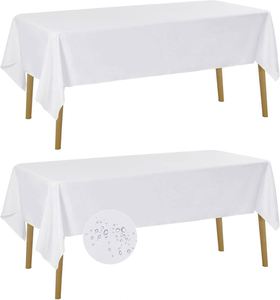 Waterproof Rectangle Tablecloth 60x102 Inch Stain Resistant Wrinkle-Free Polyester Fabric <b>Table</b> Cover for - Product Image 1