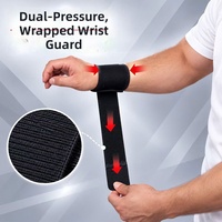 Attelle de poignet sportive élastique en fibre de polyester, anti-entorse, conception enveloppante, compression réglable, fermeture auto-agrippante, soutien
