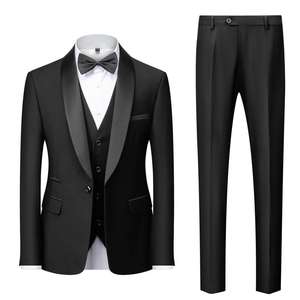 Traje de chaqueta de <span class=keywords><strong>hombre</strong></span> personalizado con botón de cierre de un solo pecho Pantalones de mosca Último diseño de manga larga Traje de tres piezas transpirable - Product Image 2