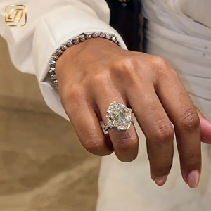 Anillo de Compromiso Personalizado de Lujo para Mujer, Oro Sólido de 10K, 14K, 18K, Diamantes Cultivados en Laboratorio, Corte Ovalado, Certificado IGI, 3 Diamantes - Product Image 5