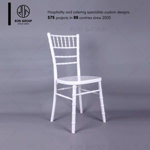 Chaises de réception empilables en plastique <span class=keywords><strong>blanc</strong></span> pour événements de luxe, banquets, mariages, hôtels et salons - Product Image 4