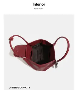 小众红色大容量休闲手提包女2025秋冬新款高端通勤手提包双根涤纶 - Product Image 5