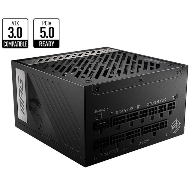 MSI MPG A850G PCIE5 850W Gaming Power Supply With 80 Plus Gold Certified and 100% Japanese 105 Capacitor