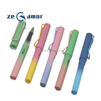 Stylo plume Zeamor à gradient coloré, toucher velours, en plastique, avec encres pour étudiants et bureau