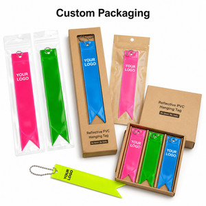 Porte-clés réfléchissant en PVC avec logo personnalisé, étiquette de sécurité en forme de queue d'hirondelle pour sac à dos, bagages, course nocturne, pendentif haute visibilité - Product Image 5