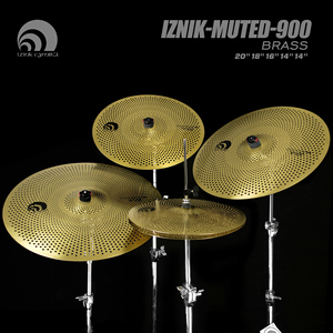 Set de Platillos de Latón Beatello IZNIK Mute de Bajo Volumen: Hi-Hat de 14 Pulgadas, Crash de 16+18 Pulgadas y Ride de 20 Pulgadas para Batería - Product Image 2