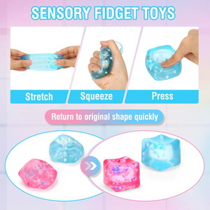 Jouet sensoriel anti-stress en forme de cube de glace, jouet à presser pour enfants, cube carré, jouet sensoriel pour soulager le stress, vente chaude - Product Image 4