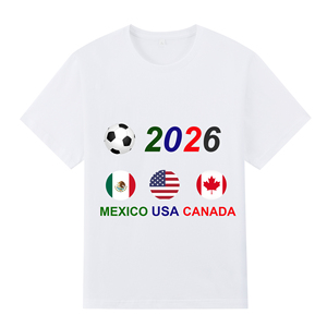 Nuovo cotone NUOXIN personalizzato USA Canada messico bandiere di calcio t-shirt 2026 per la partita di calcio - Product Image 2