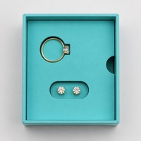 Boîte à bijoux en papier personnalisée avec couvercle et base, pour boucles d'oreilles, emballage bleu, petite, recyclable, vente en gros