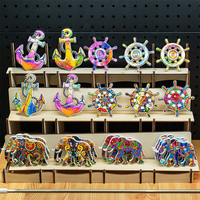 Aimants de réfrigérateur ronds modernes et colorés en forme de tortue marine, souvenirs de la vie marine, décoration de la maison personnalisable, cadeau