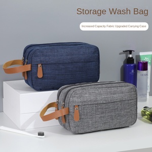 Men's Personalized Name Oxford Grooming Bag Double-layer Large Capacity Washable Bathroom <b>Storage</b> Makeup Organizer - Product Image 3