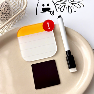 Mini tableau mémo magnétique effaçable en acrylique 8x8cm avec stylo pour la maison, le bureau, la cuisine - Product Image 2