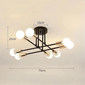 Moderne industrielle LED-Halbeinbauleuchte aus Eisen, schwarze dekorative Deckenlampe für Schlafzimmer, Wohnzimmer, Zuhause - Product Image 3