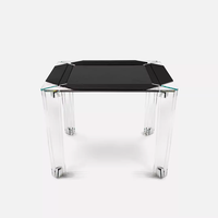 Table de jeu de mahjong transparente en acrylique pour 4 joueurs, moderne, luxueuse, durable, de haute qualité, multi-jeux, poker, backgammon, couverture