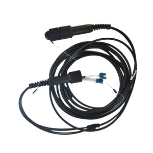 Trong nhà ngoài trời chiến thuật Cáp <span class=keywords><strong>rru</strong></span> 4 lõi LC SC APC/UPC 5.0mm LSZH TPU bọc thép sợi quang vá dây cho braodcast TV 50m 100m - Product Image 3