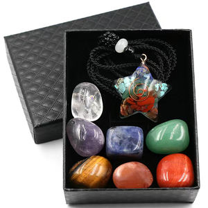 Vendita calda meditazione spirituale cristallo luna e stella guarigione cristallo 7 <span class=keywords><strong>Chakra</strong></span> Tumbling Stone Box Set - Product Image 2