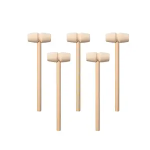 Wooden Mini Hammers Multi-Purpose Natural Small Wood Hammer for Kids Toys Crab Lobster Mallets seafood